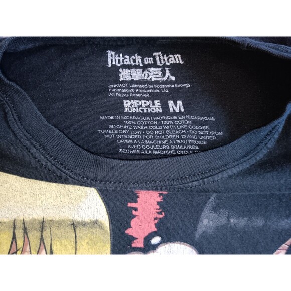 (2) Attack On Titan Shirts Mikasa Akerman & Chibi Mens Medium Vintage Y2K Anime - Picture 9 of 14